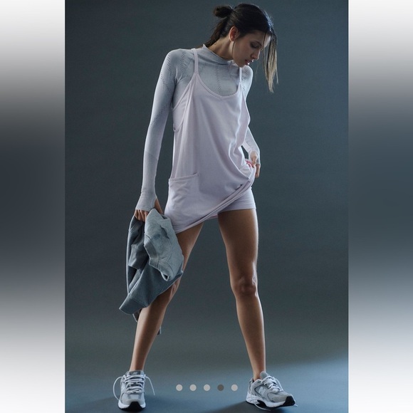 Free People Movement Hot Shot LOGO Mini Dress in Rose Quartz Pink Size SM NWOT - Picture 5 of 10